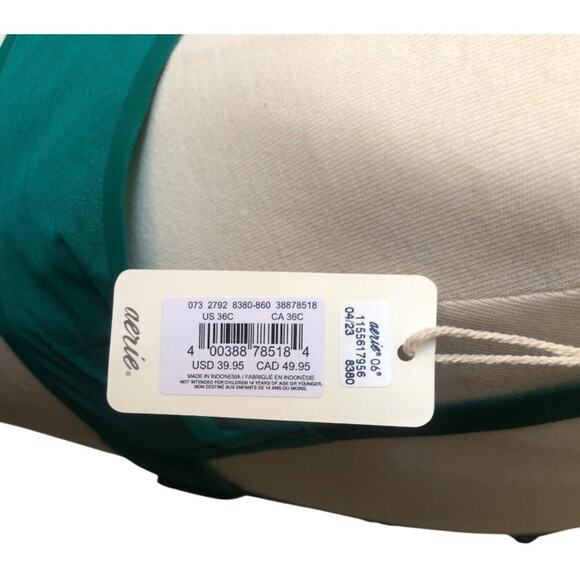 SMOOTHEZ by Aerie Mesh Unlined Balconette Bra NWT  Sheer Green Envy Size 36C - Picture 8 of 10